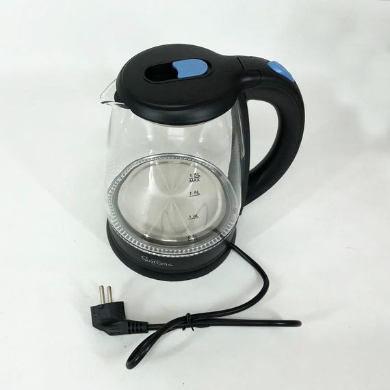 Стеклянные электрические чайники с подсветкой Suntera EKB-322B 1500 Вт чайники с подсветкой. Цвет: черный | Зображення 3