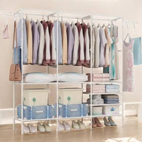 Вішалка для одягу 3 секції Clothes Rack Біла
