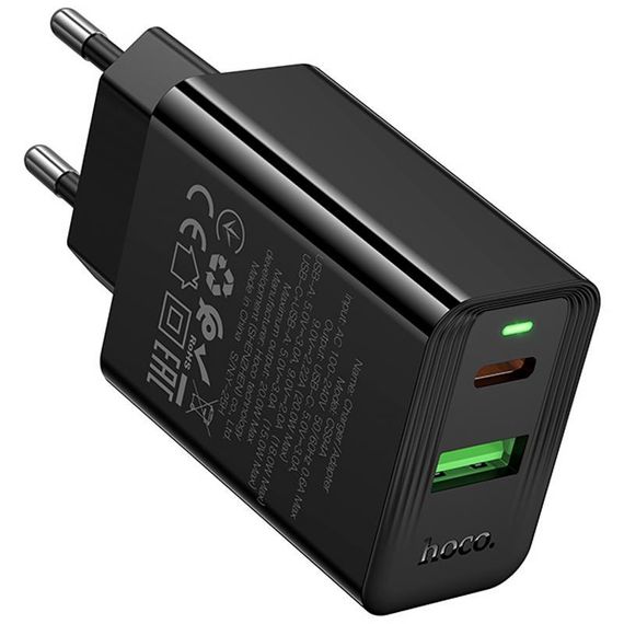 СЗУ Hoco CS94A Leader PD20W+QC3.0 (1USB-A/1C) Black | Зображення 5