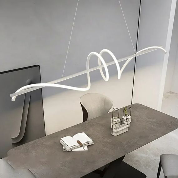 Люстра світлодіодна підвісна LED світильник для квартири на стелю лед 27335 Білий 30-100х20х100 см. | Зображення 9