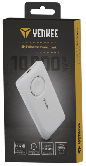 Портативний зарядний пристрій Yenkee YPB 510 - 10000 mAh PD 22,5W 3in1 Qi Wireless (White) | Зображення 5