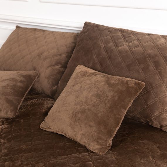 Покрывало двуспальное ТЕП Velour Ромб 4-00516-22404 180х240 см коричневое | Зображення 4