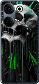Чехол на Tecno Camon 20 Pro Череп-часы "4100u-3100-17620"