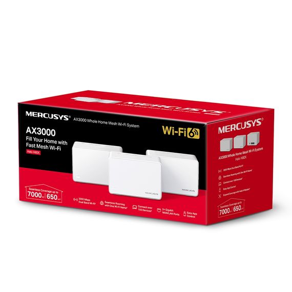 Маршрутизатор MercusysHALO H80X 3PK AX3000 3xGE LAN/WAN MESH (HALO-H80X-3-PACK) | Зображення 8