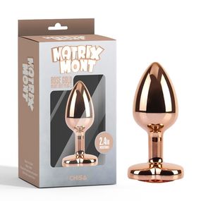 Анальная пробка золотая CHISA MATRIX MONT с золотым камнем в форме сердца, размер S Sex Aura