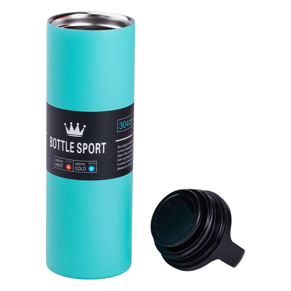 Термос металевий 500 мл з нержавіючої сталі Bottle Sport з ручкою м'ятний HPGM5009M | Зображення 1