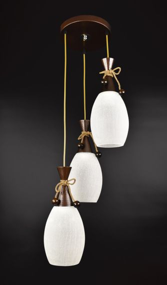 Люстра підвісна на 3 лампочки 25817 Коричневий 50-110х35х35 см.