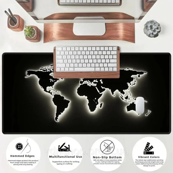 Игровой коврик для мыши "Светящаяся Карта Мира"  HP227 | Зображення 3