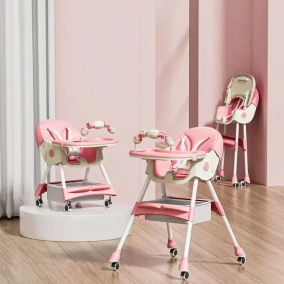 Дитячий стільчик-шезлонг для годування з регульованою спинкою та столиком 2в1 VEN-F005