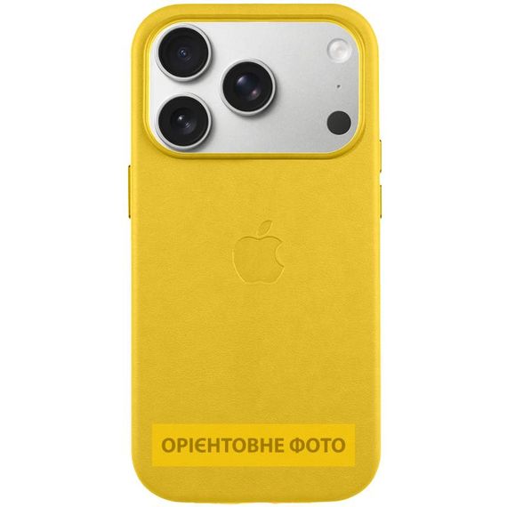 Чохол шкіряний Leather Case (AA) with Magnetic Fit and Animation для Apple iPhone 17 (6.3") Canary Yellow