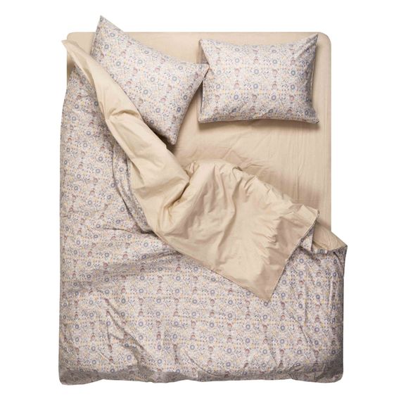 Набір постільної білизни 1,5сп Ardesto Gloria, 160х220см, 100% бавовна, сатин, польові квіти, бежевий (ART1622WB) | Зображення 5