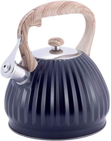 Чайник Kamille Whistling Kettle Black 3л з нержавіючої сталі зі свистком, чорний