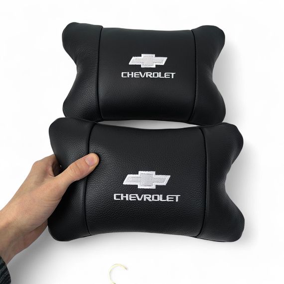 Автомобильные подушки Chevrolet из натуральной итальянской кожи + кожаный брелок в подарок | Зображення 3