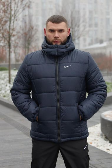 Комплект чоловічий Nike: куртка зимова "Frost" синя + штани з тринитки утеплені чорні Артикул: 1883785596 | Зображення 4