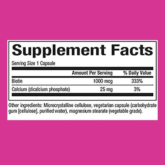 Біотин Biotin, 1,000 mcg, 90 Vegetarian Capsules | Зображення 1
