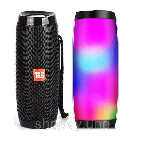 Bluetooth колонка вологостійка TG-157 Pulse з різнокольоровим підсвічуванням ∙ Портативна Bluetooth-колонка T&G TG-157 для дому | Зображення 5