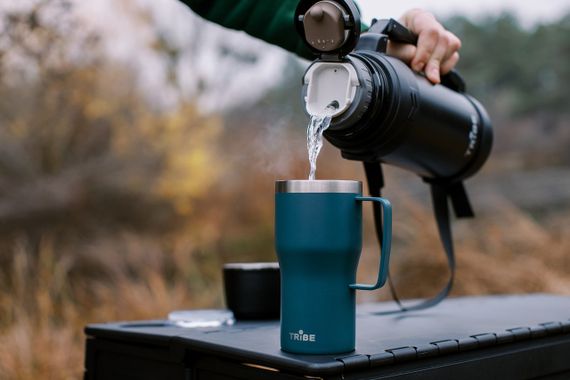 Термочашка Tribe Travel Mug 600 мл, Дорожня кружка трайб для авто та кемпінгових крісел, Синій | Зображення 5