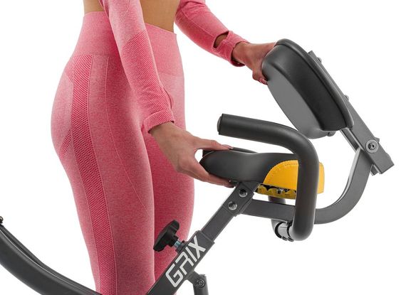 Велотренажер магнитный Hop-Sport HS-3010X Grix X-Bike с эспандерами серо-желтый | Зображення 7