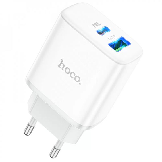МЗП Hoco C105A Stage PD20W+QC3.0 (1USB-A/1C) White