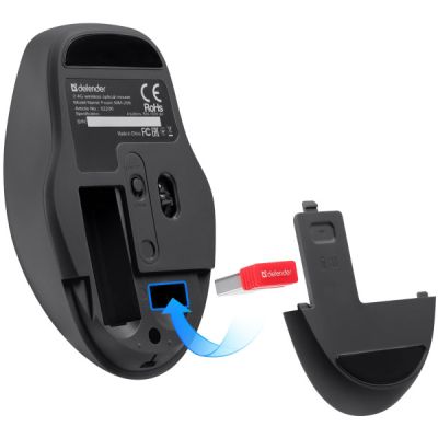 Мышка Defender Feam MM-296 Wireless Black (52296) | Зображення 4
