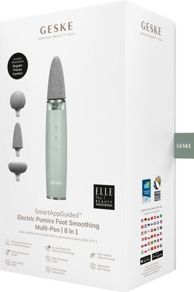 Шліфувальна пилка для стоп з додатковими насадками GESKE Electric Pumice Foot Smoothing Multi-Pen 8в1 black, Зелений | Зображення 6