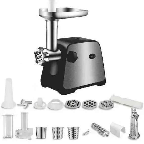 Електрична м'ясорубка 4500Вт Domotec MS-2028 шнекова м'ясорубка з металевим шнеком та лотком