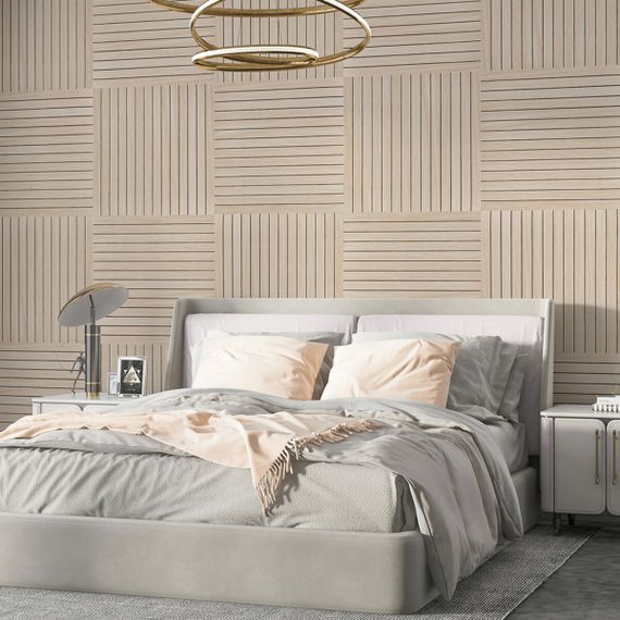 Покриття вінілове самоклеюче 3D рейки 600х600х2,8мм Ясен кремовий SW-00002199 | Зображення 5