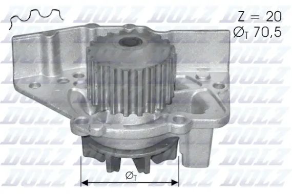 Водяной насос SUZUKI VITARA, Ducato/Boxer/Scudo 1.9TD (1905) 94-02, LADA NIVA, DOLZ (C119) | Зображення 2