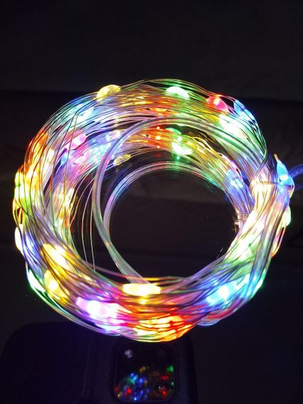 Гирлянда на батарейках (3шт АА) "светодиодные капли" 5м, 50LED, мульти цвет | Зображення 1