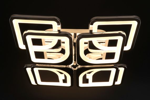 Люстра світлодіодна стельова LED світильник для квартири на стелю лед з пультом 25750 Хром 11х43х43 см. | Зображення 2