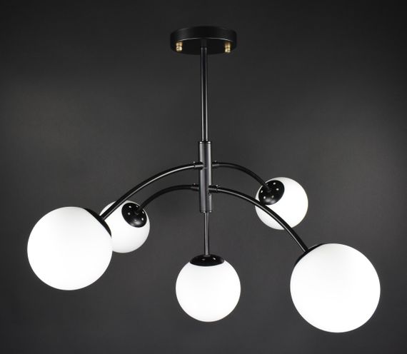 Люстра стельова на 5 лампочок 27447 Чорний 43-20х80х80 см.