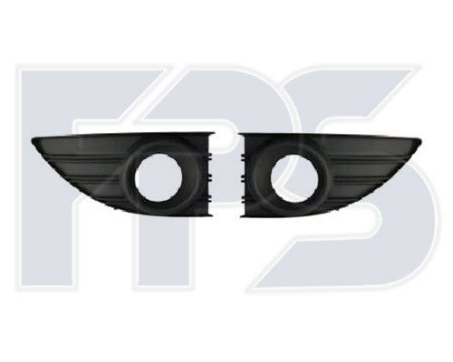 Решетка бампера Renault Fluence 09- под ПТФ, левая (окуля. черный) (FPS) 261521098R