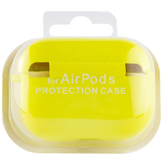 Силіконовий футляр з мікрофіброю для навушників Airpods Pro Жовтий / Bright Yellow | Зображення 3