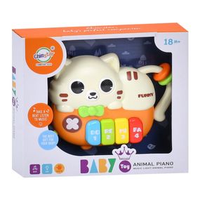 Детское пианино "Котик" 503-19 звуки животных 15 см, музыка