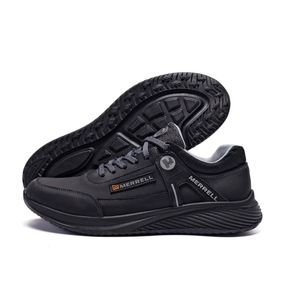 Демісезонні шкіряні  кросівки Merrell  колір чорний/сірий