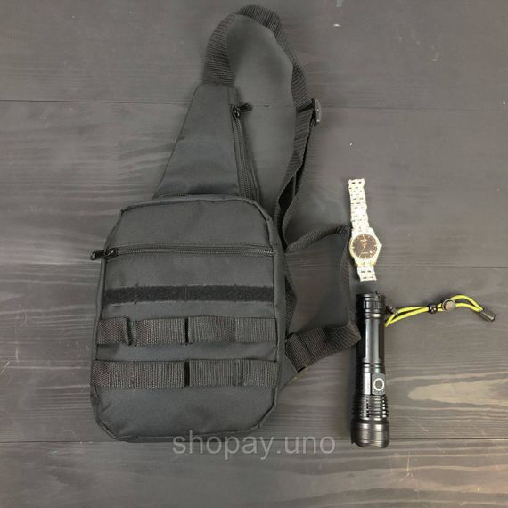 Тактична сумка‑кобура Cordura 1000D, чорна, 6 кишень, швидкий доступ, слінг через плече, чоловіча кроссбоді | Зображення 3