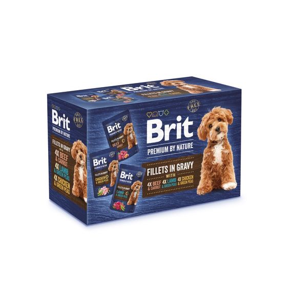 Набір вологого корму для собак малих порід Brit Premium Fillets in Gravy Multipack, 12 шт х 85 гр
