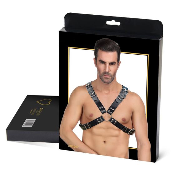 Портупея мужская Star Night из искусственной кожи, черная, One Size sexstyle | Зображення 7