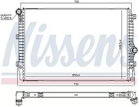 Радіатор охолодження двигуна VW TIGUAN, NISSENS (606084)