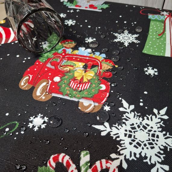 Ранер SoundSleep Charms новорічний водостійкий 35х100 см чорний (2800004658560) | Зображення 1