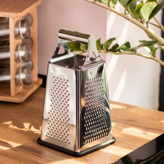 Универсальная терка для овощей и фруктов 13×13×24.5 (см) из нержавейки HP-8-14 | Зображення 4