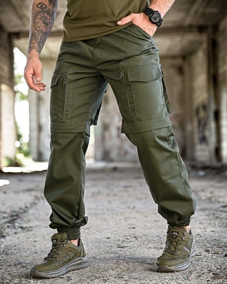 Тактичні штани шорти джогери MINISTERIUM олива ПП7807 | Зображення 1