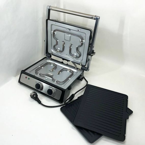Контактный прижимной электрический гриль Crownberg CB-1044 2000W | Зображення 1