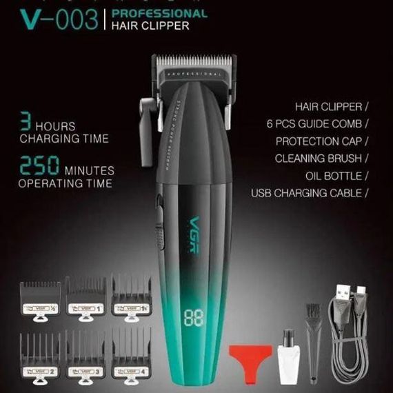 Машинка для стрижки волосся акумуляторна Professional Turbo з різними насадками VGR V-003 | Зображення 2