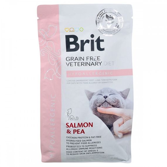 Корм сухий Brit Grain Free VetDiet Cat Hypoallergenic для котів з харчовою алергією та непереносимістю з лососем та горохом | Зображення 2