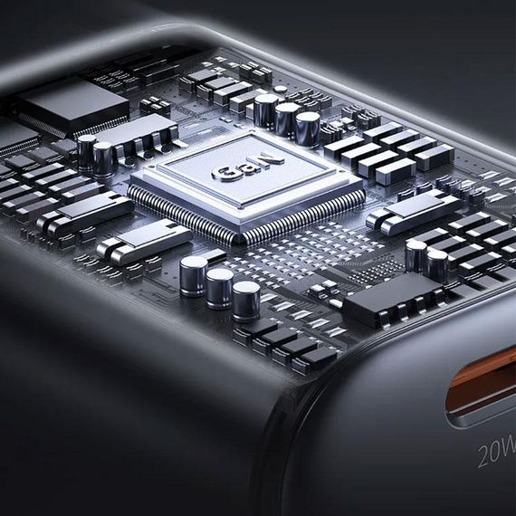 СЗУ Usams US-CC261 GaN JC Ser. 20W (2USB-C) + кабель Type-C to Type-C Black | Зображення 5