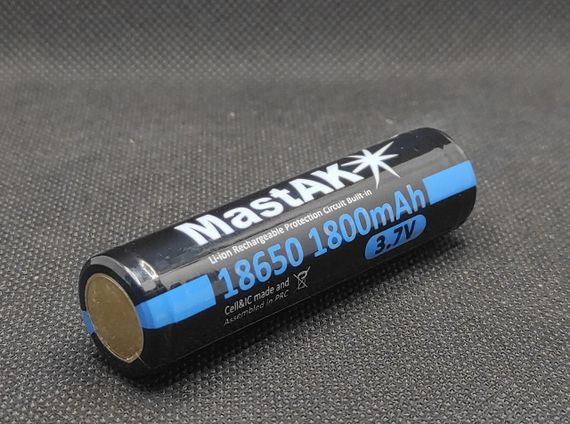 Аккумулятор Li-ion MastAK 18650 3.6v 1800mAh с защитой (1шт.) | Зображення 1