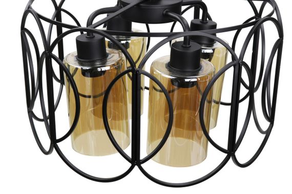 Люстра підвісна LOFT на 4 лампочки 25060 Чорний 40-90х40х40 см. | Зображення 2