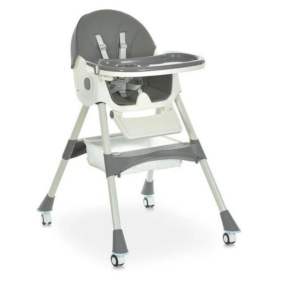 Стульчик для кормления M 6302 Gray складной, 5-ти точечные ремни