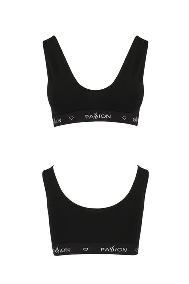 Спортивний топ із широкою гумкою бавовняний Passion PS004 TOP Чорний XL | Зображення 4